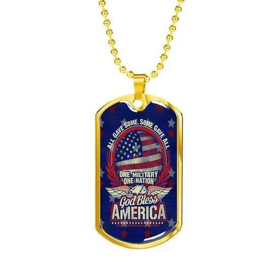 Dad Dog Tag Custom Picture Father’S Day, God Bless America Veteran Dad Necklace For Dad Father's Day Rakva
