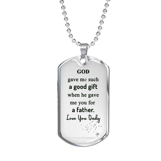 Dad Dog Tag Custom Picture Father’S Day, God Gave Me Such A Good Gift Father Dog Tag Necklace For Dad Father's Day Rakva