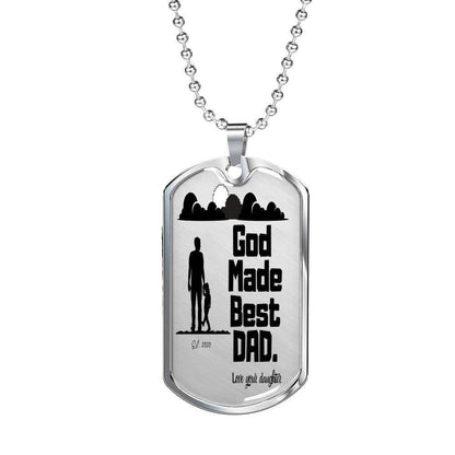 Dad Dog Tag Custom Picture Father’S Day, God Made Best Dad Dog Tag Necklace Daughter Giving Dad Father's Day Rakva