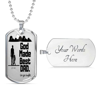 Dad Dog Tag Custom Picture Father’S Day, God Made Best Dad Dog Tag Necklace Daughter Giving Dad Father's Day Rakva