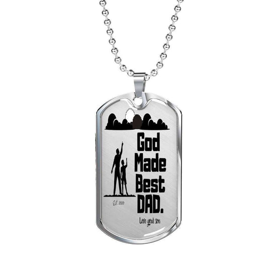 Dad Dog Tag Custom Picture Father’S Day, God Made Best Dad Dog Tag Necklace Gift For Men Father's Day Rakva