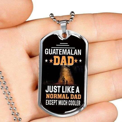 Dad Dog Tag Custom Picture Father’S Day, Guatemalan Dad Much Cooler Dog Tag Necklace Gift For Dad V2 Father's Day Rakva