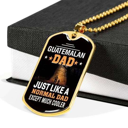 Dad Dog Tag Custom Picture Father’S Day, Guatemalan Dad Much Cooler Dog Tag Necklace Gift For Dad V2 Father's Day Rakva