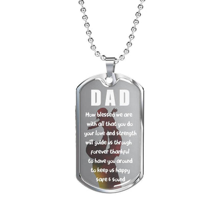Dad Dog Tag Custom Picture Father’S Day, How Blessedwe Are With All That You Do Dog Tag Necklace For Dad Father's Day Rakva