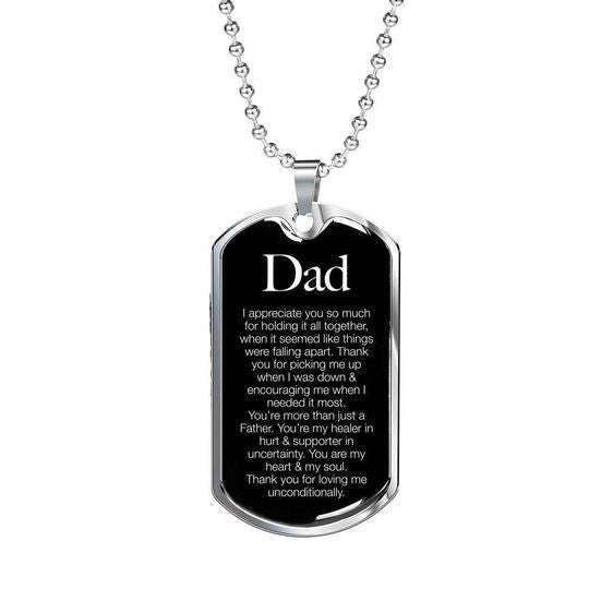 Dad Dog Tag Custom Picture Father’S Day, I Appreciate You Dog Tag Necklace For Dad Father's Day Rakva