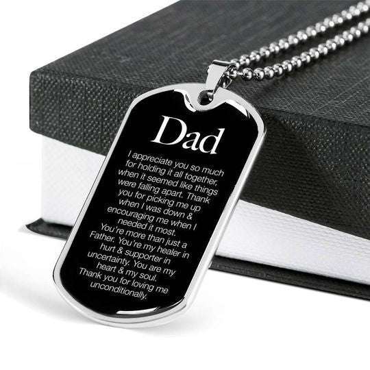 Dad Dog Tag Custom Picture Father’S Day, I Appreciate You Dog Tag Necklace For Dad Father's Day Rakva