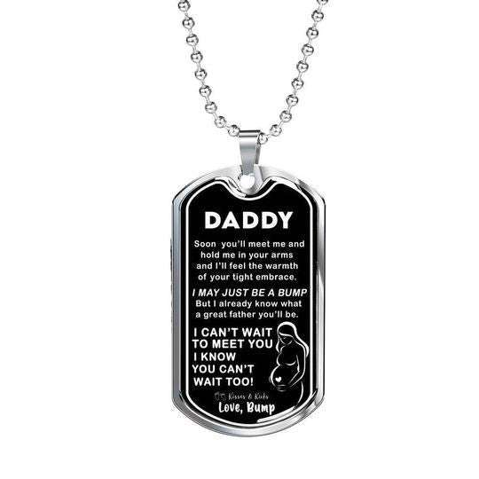 Dad Dog Tag Custom Picture Father’S Day, I Can’T Wait To Meet You Dog Tag Necklace For Daddy Father's Day Rakva