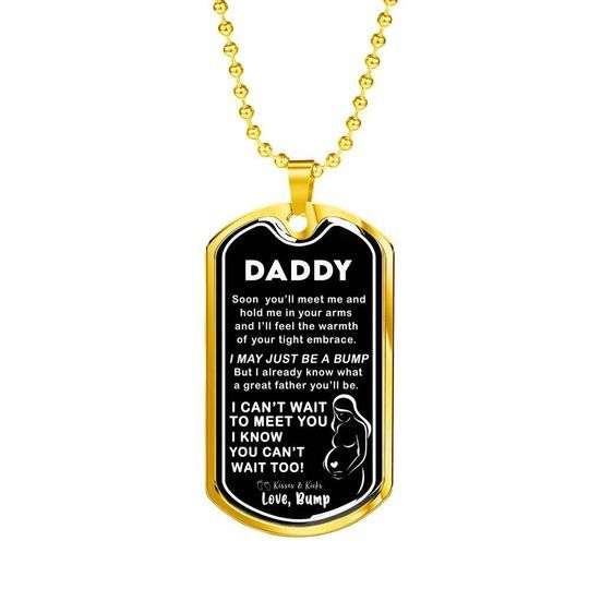 Dad Dog Tag Custom Picture Father’S Day, I Can’T Wait To Meet You Dog Tag Necklace For Daddy Father's Day Rakva