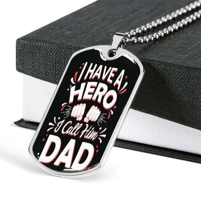 Dad Dog Tag Custom Picture Father’S Day, I Have A My Hero Dad Necklace For Dad Father's Day Rakva