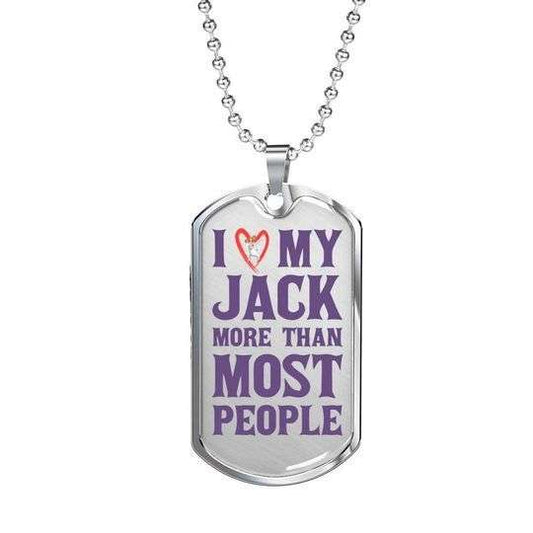 Dad Dog Tag Custom Picture Father’S Day, I Love My Jack Russell More Than Most People Dog Tag Necklace For Dad Father's Day Rakva