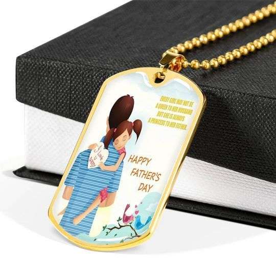Dad Dog Tag Custom Picture Father’S Day, I Love You Daddy Father’S Day For Dad Necklace Father's Day Rakva