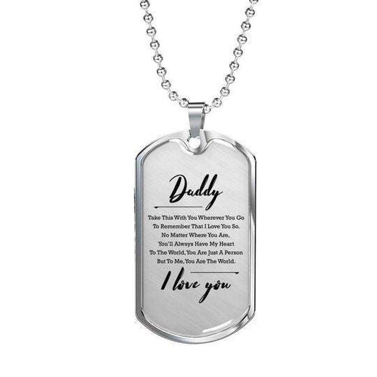 Dad Dog Tag Custom Picture Father’S Day, I Love You Dog Tag Necklace For Daddy Father's Day Rakva