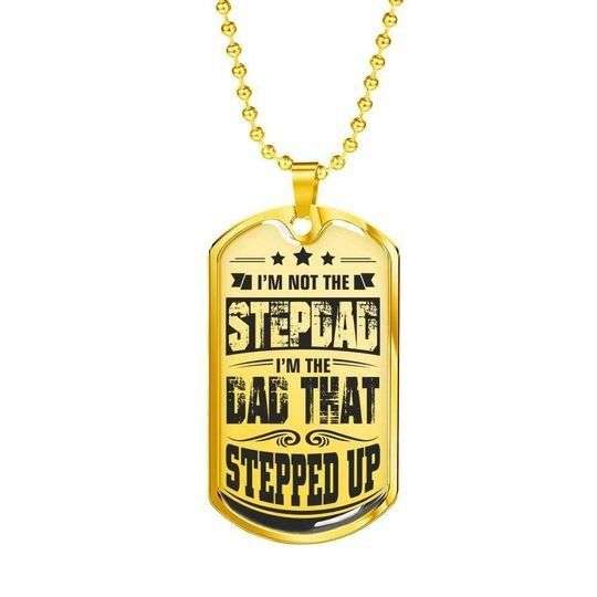 Dad Dog Tag Custom Picture Father’S Day, I’M The Dad That Stepped Up Dog Tag Necklace Gift For Dad Father's Day Rakva