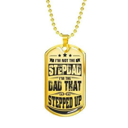 Dad Dog Tag Custom Picture Father’S Day, I’M The Dad That Stepped Up Dog Tag Necklace Gift For Dad Father's Day Rakva