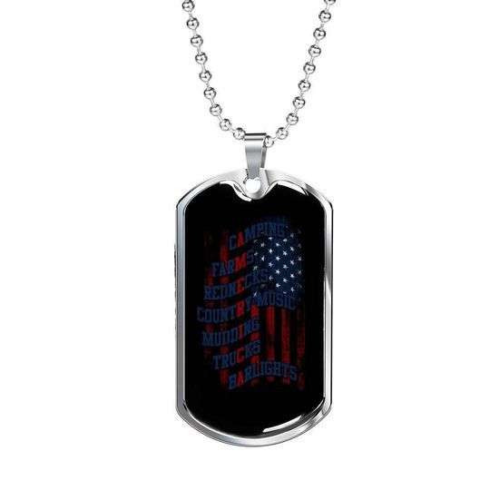 Dad Dog Tag Custom Picture Father’S Day, Independence Day Gift For Dad Necklace Father's Day Rakva