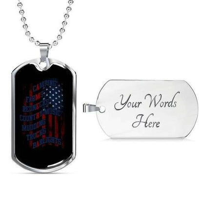 Dad Dog Tag Custom Picture Father’S Day, Independence Day Gift For Dad Necklace Father's Day Rakva