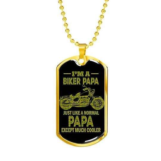 Dad Dog Tag Custom Picture Father’S Day, Just Like Normal Papa Except Much Cooler Dog Tag Necklace Gift For Dad Father's Day Rakva