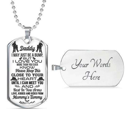 Dad Dog Tag Custom Picture Father’S Day, Keep This Close To Your Heart Dog Tag Necklace Gift For Dad Father's Day Rakva