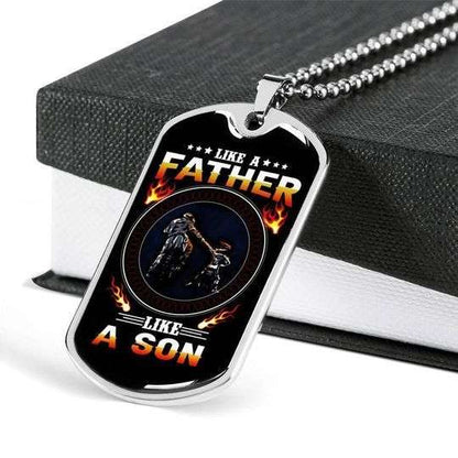 Dad Dog Tag Custom Picture Father’S Day, Like A Father Like A Son Dog Tag Necklace Gift For Daddy Father's Day Rakva