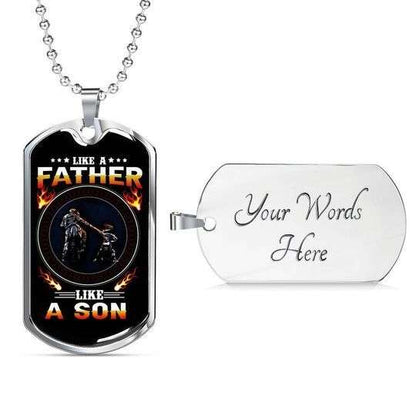 Dad Dog Tag Custom Picture Father’S Day, Like A Father Like A Son Dog Tag Necklace Gift For Daddy Father's Day Rakva