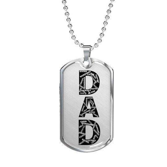 Dad Dog Tag Custom Picture Father’S Day, Listen Love Trust Dog Tag Necklace For Dad Father's Day Rakva