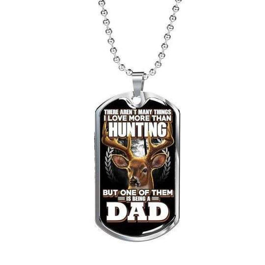 Dad Dog Tag Custom Picture Father’S Day, Love More Than Hunting Dog Tag Necklace For Dad Father's Day Rakva