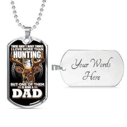Dad Dog Tag Custom Picture Father’S Day, Love More Than Hunting Dog Tag Necklace For Dad Father's Day Rakva