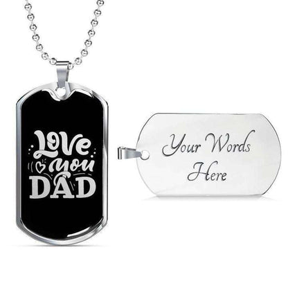 Dad Dog Tag Custom Picture Father’S Day, Love You Black Background Dog Tag Necklace Gift For Dad Father's Day Rakva