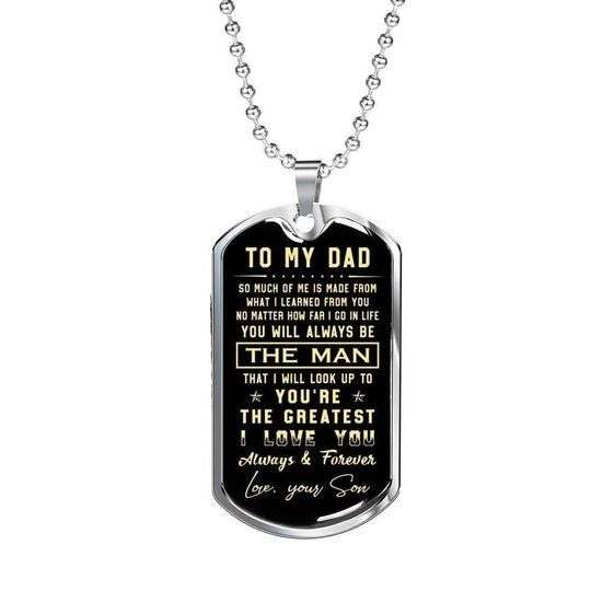 Dad Dog Tag Custom Picture Father’S Day, Love You Forever Dog Tag Necklace Gift For Daddy Father's Day Rakva