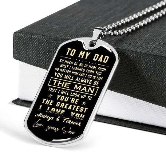 Dad Dog Tag Custom Picture Father’S Day, Love You Forever Dog Tag Necklace Gift For Daddy Father's Day Rakva
