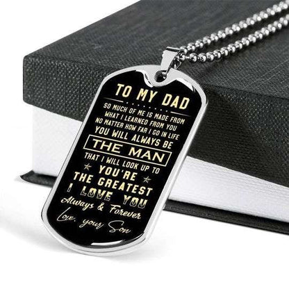 Dad Dog Tag Custom Picture Father’S Day, Love You Forever Dog Tag Necklace Gift For Daddy Father's Day Rakva