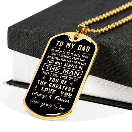 Dad Dog Tag Custom Picture Father’S Day, Love You Forever Dog Tag Necklace Gift For Daddy Father's Day Rakva