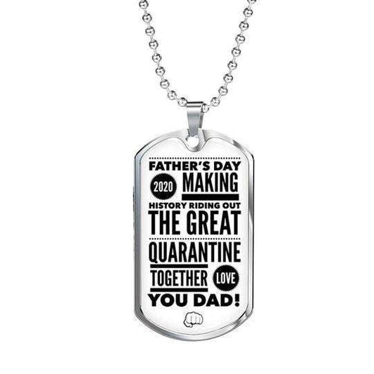Dad Dog Tag Custom Picture Father’S Day, Making History Together Dog Tag Necklace Gift For Dad Father's Day Rakva