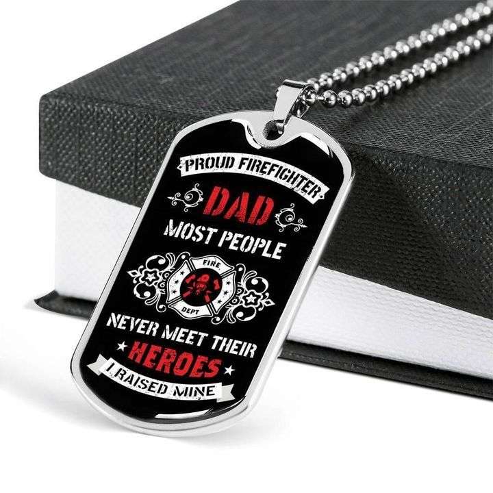 Dad Dog Tag Custom Picture Father’S Day, Most People Never Meet Their Heroes Dog Tag Necklace Gift For Dad Father's Day Rakva