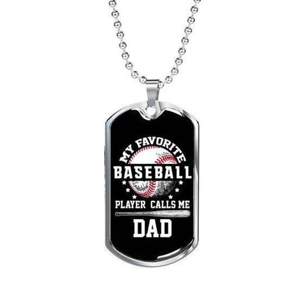Dad Dog Tag Custom Picture Father’S Day, My Favorite Baseball Player Dog Tag Necklace Gift For Dad Father's Day Rakva