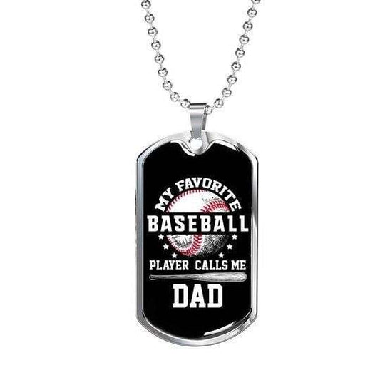 Dad Dog Tag Custom Picture Father’S Day, My Favorite Baseball Player Dog Tag Necklace Gift For Dad Father's Day Rakva