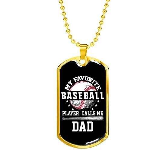 Dad Dog Tag Custom Picture Father’S Day, My Favorite Baseball Player Dog Tag Necklace Gift For Dad Father's Day Rakva
