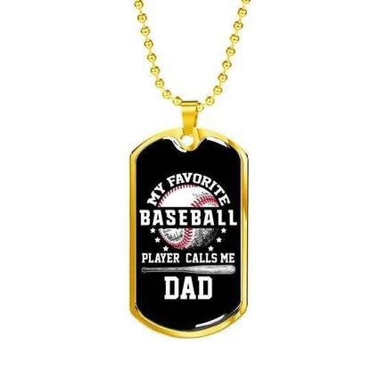 Dad Dog Tag Custom Picture Father’S Day, My Favorite Baseball Player Dog Tag Necklace Gift For Dad Father's Day Rakva
