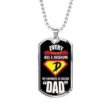 Dad Dog Tag Custom Picture Father’S Day, My Favorite Is Called Dad Necklace Gift For Dad Father's Day Rakva