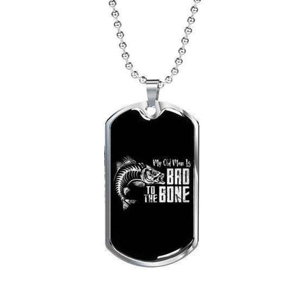 Dad Dog Tag Custom Picture Father’S Day, My Old Man Is Bad To The Bone Dog Tag Necklace For Dad Father's Day Rakva