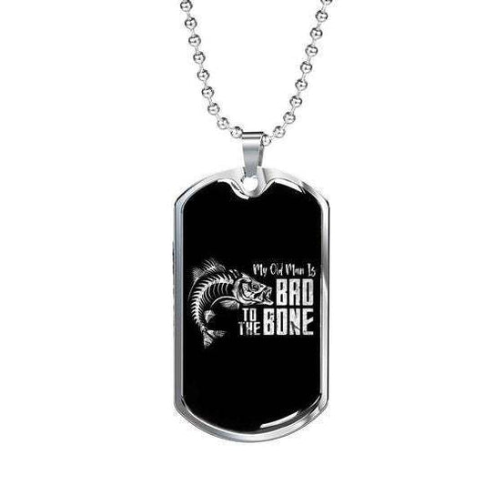 Dad Dog Tag Custom Picture Father’S Day, My Old Man Is Bad To The Bone Dog Tag Necklace For Dad Father's Day Rakva
