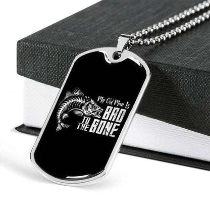 Dad Dog Tag Custom Picture Father’S Day, My Old Man Is Bad To The Bone Dog Tag Necklace For Dad Father's Day Rakva