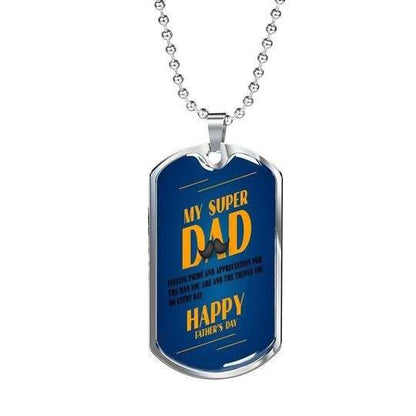 Dad Dog Tag Custom Picture Father’S Day, My Supper Dad Love And Pride Dog Tag Necklace For Dad Father's Day Rakva