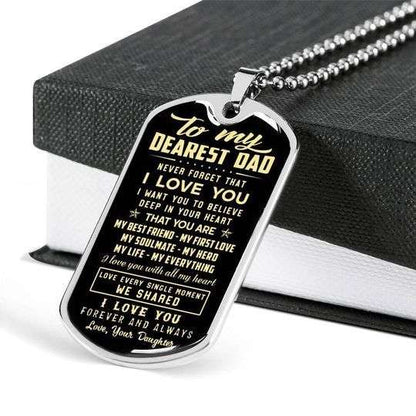 Dad Dog Tag Custom Picture Father’S Day, Never Forget That I Love You Dog Tag Necklace For Dad Father's Day Rakva