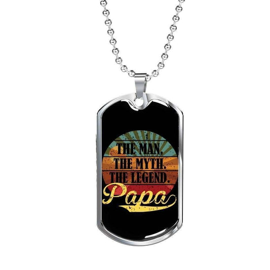 Dad Dog Tag Custom Picture, Father’S Day Papa The Man The Myth The Legend Dog Tag Necklace For Dad Father's Day Rakva