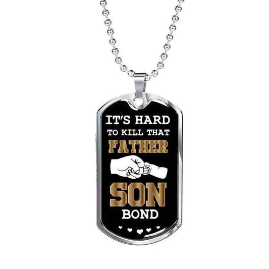 Dad Dog Tag Custom Picture Father’S Day, That Father Son Bond Dog Tag Necklace Gift For Dad Father's Day Rakva