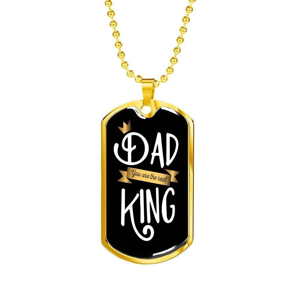 Dad Dog Tag Custom Picture, Father’S Day The Real King Dog Tag Necklace Gift For Men Father's Day Rakva