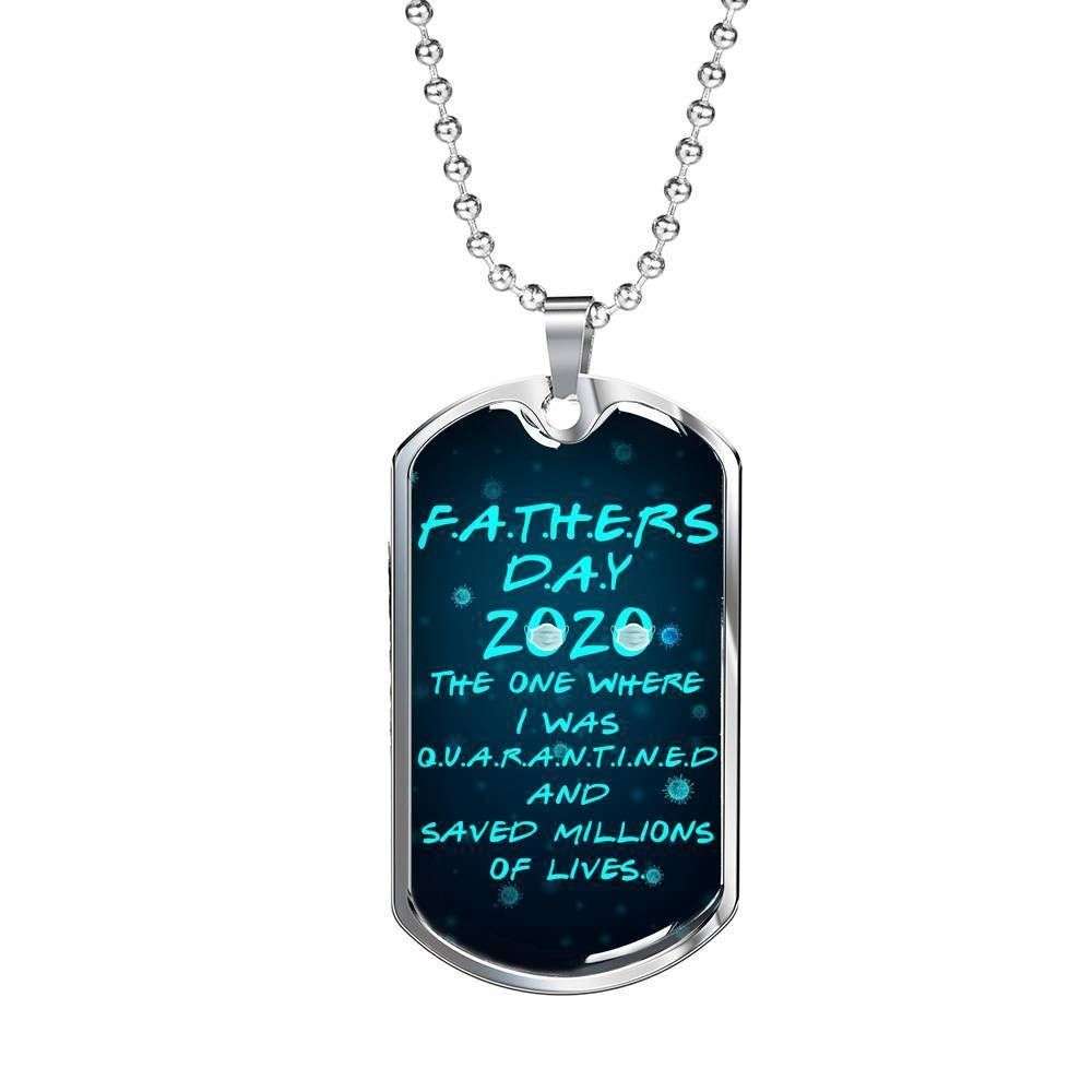 Dad Dog Tag Custom Picture, Fathers Day Mask The One Where I Was Quarantined Dog Taggift For Men Father's Day Rakva