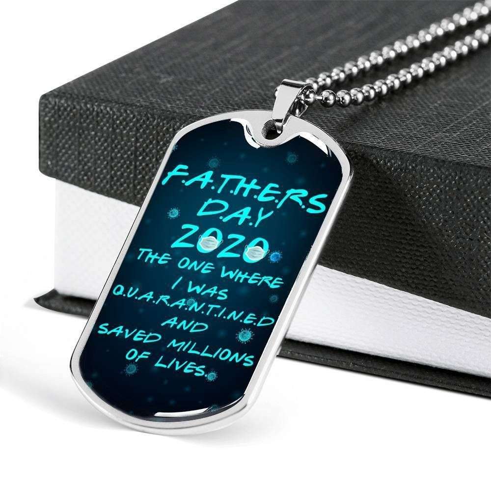 Dad Dog Tag Custom Picture, Fathers Day Mask The One Where I Was Quarantined Dog Taggift For Men Father's Day Rakva