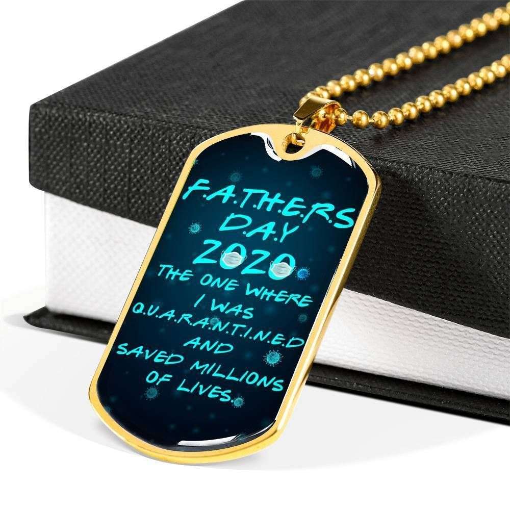 Dad Dog Tag Custom Picture, Fathers Day Mask The One Where I Was Quarantined Dog Taggift For Men Father's Day Rakva
